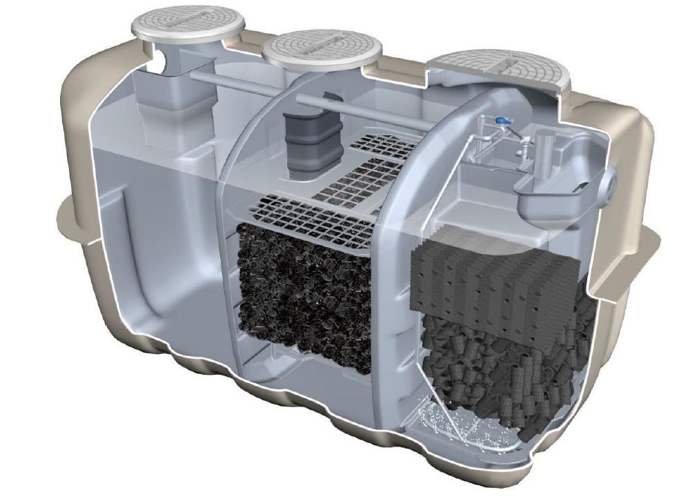 Diagram showing the inside of a Fuji wastewater system